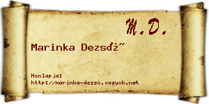 Marinka Dezső névjegykártya