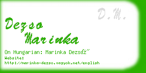 dezso marinka business card